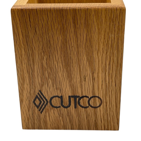 CUTCO Wooden Block Utensil Knife Caddy Holder Made In USA ‎ 4 x 4 x 5 Square - Picture 1 of 13